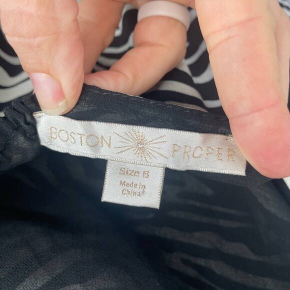 BOSTON PROPER Tank Top 6 Zebra Animal Print Draped Y2K Glam Mobwife Feminine - Picture 3 of 8